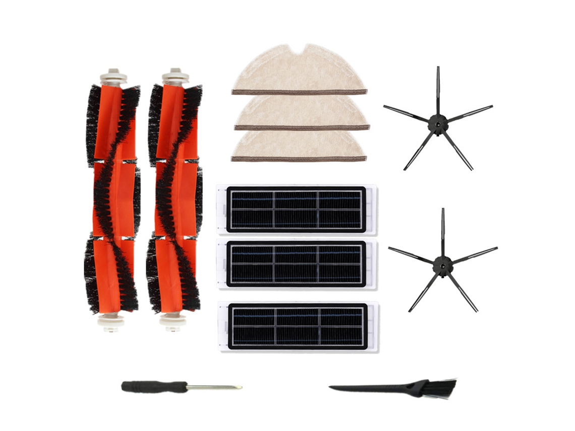 Escova principalFiltro de carbono ativadoEscova lateral de 5 braçosRagEscova de limpezaChave de fenda para Xiaomi Roborock S50 S51 S55