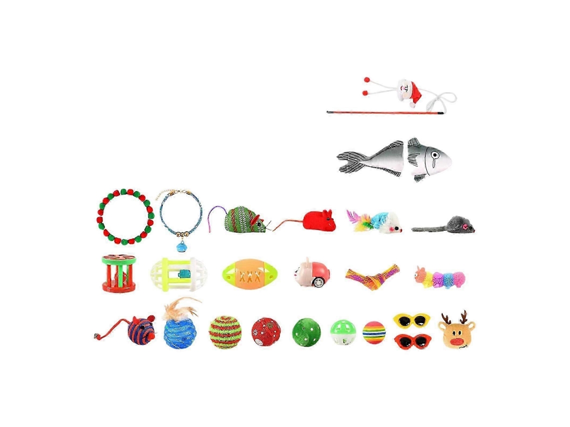 Brinquedo Para Gato Natalício Com 24 Acessórios Temáticos