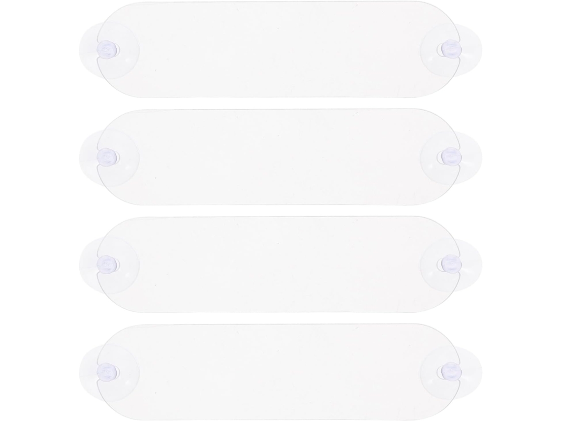 Conjunto De 4 Suportes De Acrílico Transparente Com Ventosa Para Crachás De Pedágio E Adesivos, Para Montagem.