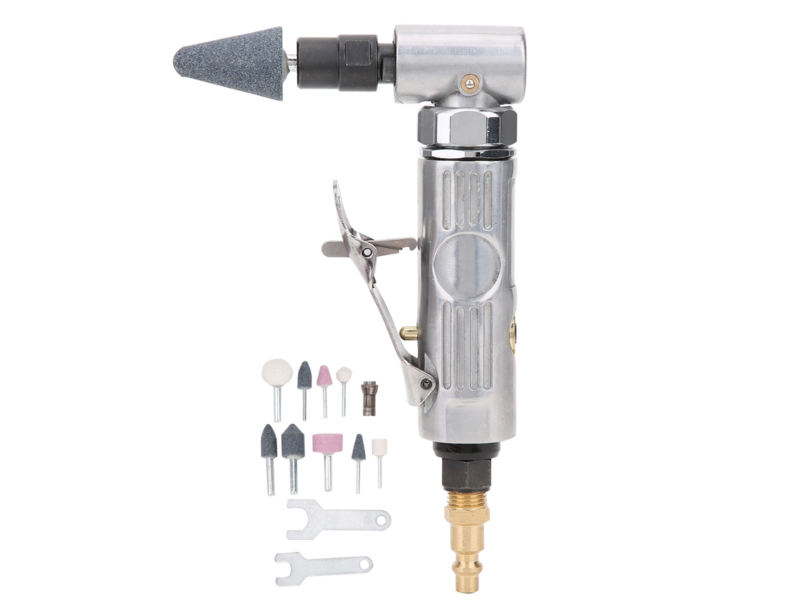 Amoladora Neumática Angular Com Mandril De 3mm E 6mm, 1/4 Polegada, 90 Graus, 2000rpm, Ferramenta De Ar