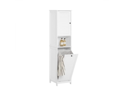 Armário Alto de Banho com 1 Cesto para Roupa Suja Bzr124-W SOBUY SOBUY (Outlet Caixa Aberta)