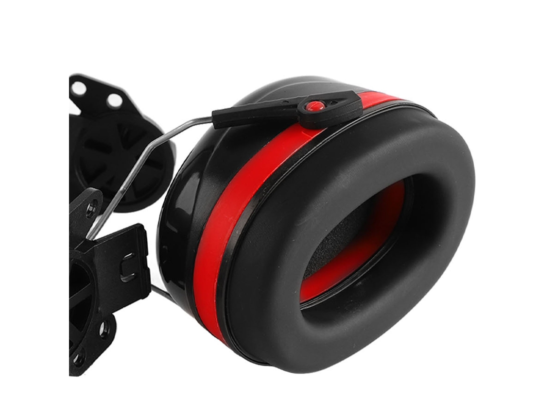 Aneis De Ouvido Para Capacete De Segurança Ajustáveis Com Redução De Ruído 2 Peças Preto E Vermelho