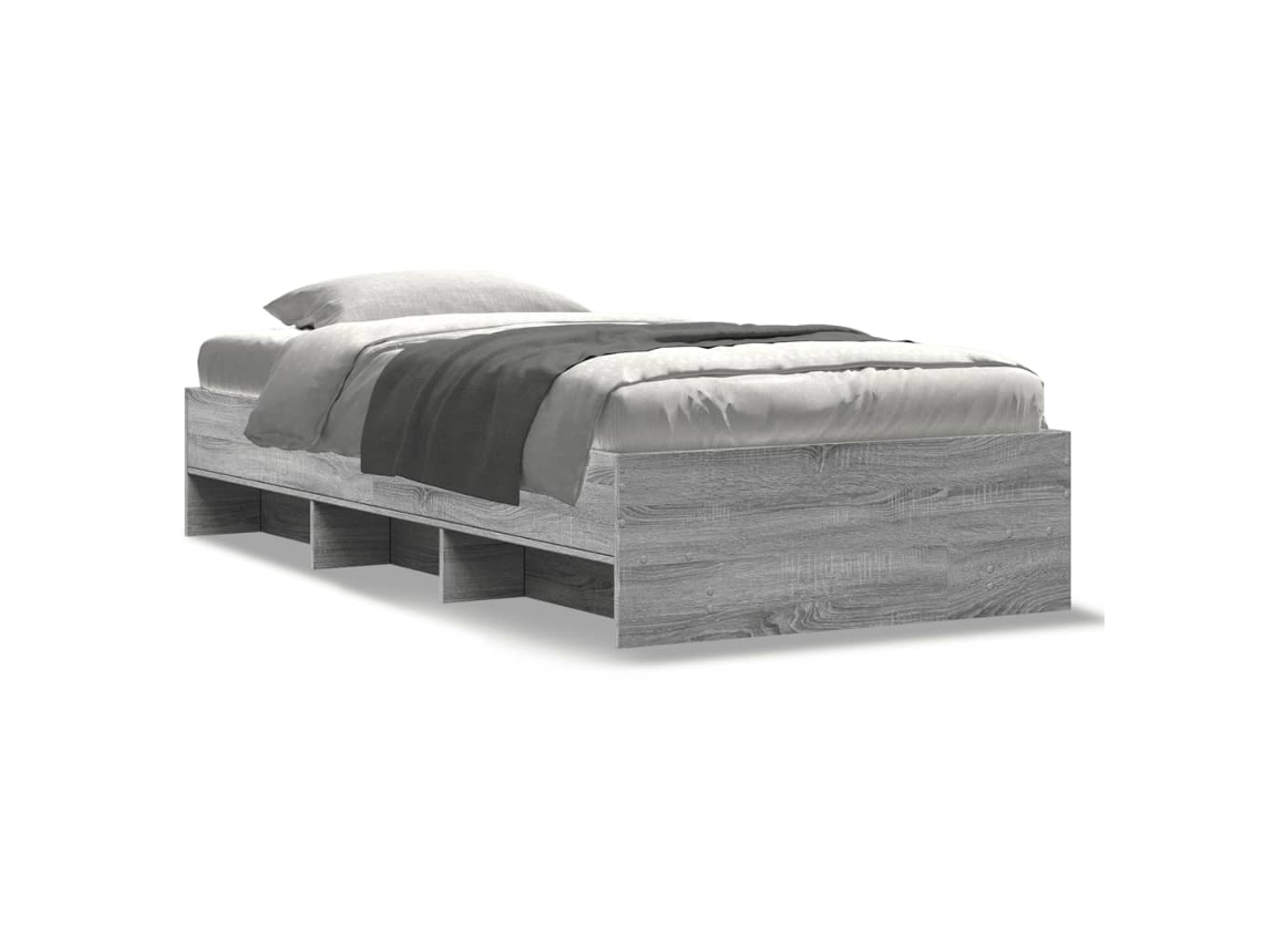 Estrutura de Cama MAISON EXCLUSIVE Derivados de Madeira Cinzento Sonoma (75x190 cm)