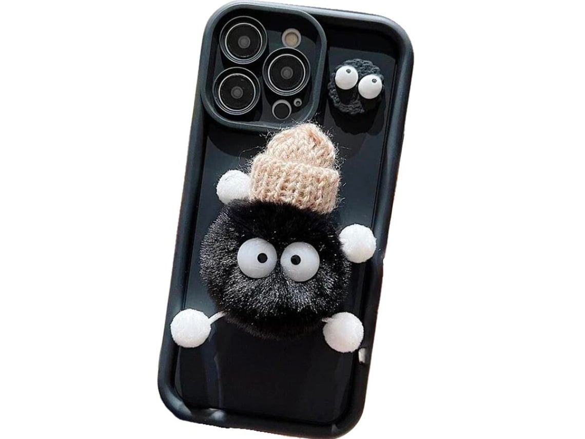 Capa Peluche para iPhone 12 pro max VEANXIN Preto