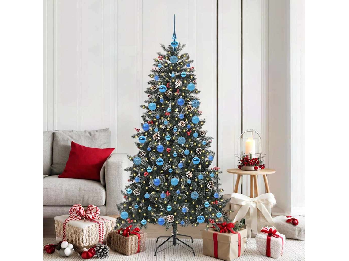 Vidaxl Árvore De Natal Artificial Verde 180 Cm Pvc, Plástico E Aço