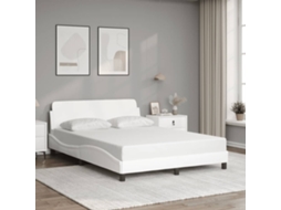 Estrutura Cama C/ Cabeceira 120x200 Cm Couro Artificial Branco