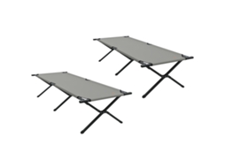 Conjunto 2 Cama Dobrável Vidaxl Cinzento Oxford (210 X 80 X 46 Cm)