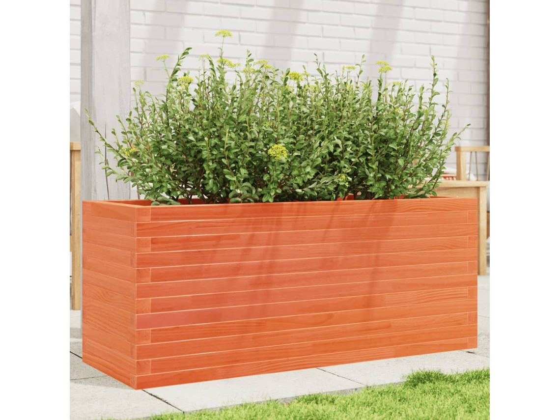 Vidaxl Vaso/floreira De Jardim 110x40x45,5 Pinho Maciço Castanho Mel