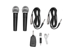 Aetheria 2pcs Microfone Sem Fio Dinâmico de Mão com Receptor para Karaokê e Canto