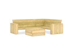 Vidaxl 2 Pcs Conjunto Móveis Jardim Madeira De Pinho Impregnada