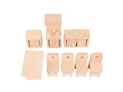 Ats juego de Muebles de Cocina En Madera Miniatsura, Accesorios para Casa Mini, Regalo de Cumpleaños para Niños Y Niñas