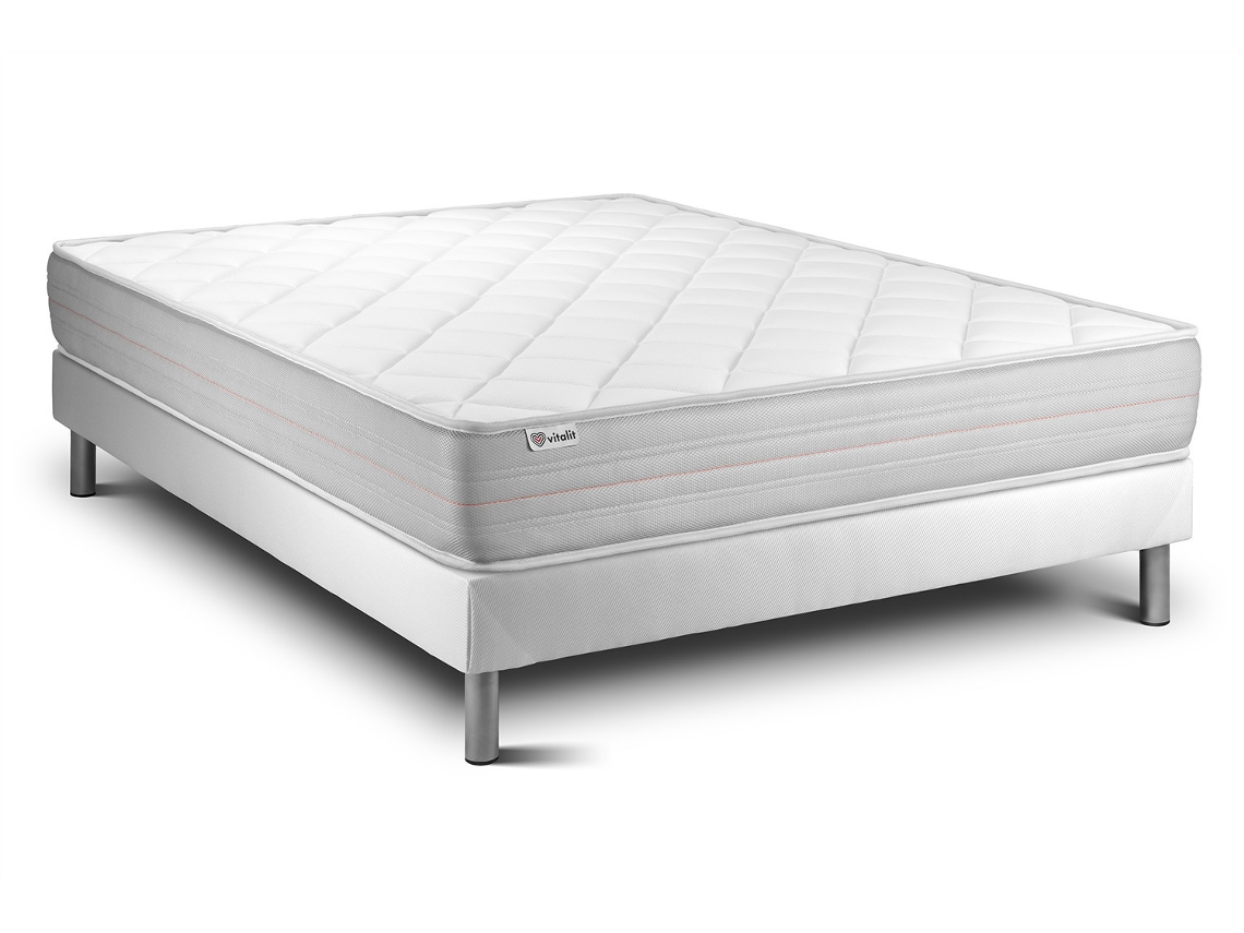 Conjunto Vitalmemo 150 X 200 Cm Somier Kit Branco