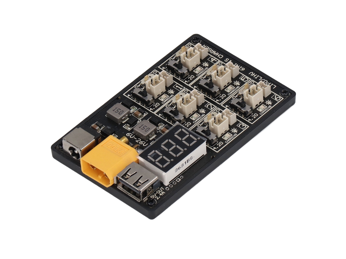 Laxiscreed Carregador De Bateria 1s Lithium Com Carregamento Rápido E Balanceado De Seis Em Um