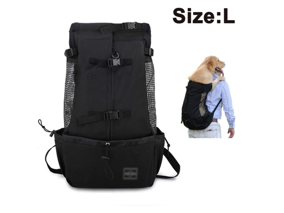 Mochila de Transporte para Cães, Ajustável, Preta AQUAFORGE