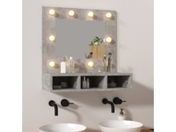 Vidaxl Armário Espelhado Com Led 60x31,5x62 Cm Cinzento Cimento