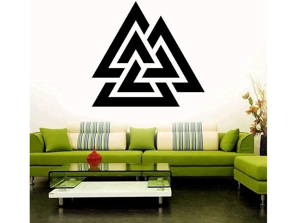 Adesivos de parede em vinil, decoração geométrica com triângulos, padrão geométrico, decoração artística para casa, 80x73cm