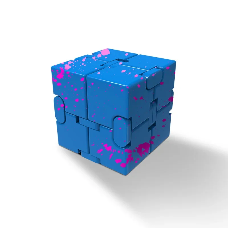 (azul Rosa Vermelho) Cubo Infinito Em Liga De Alumínio, Brinquedo Mini Cubo De Rubik Para Alívio Do Estresse, Edc
