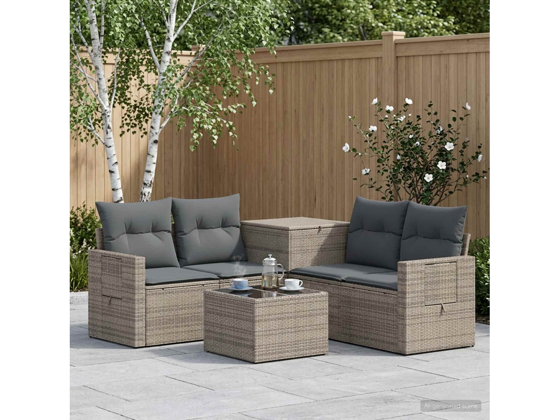 Vidaxl Conjunto De Sofás 6 Unid. Cinza E Cinza Escuro