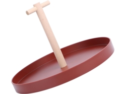 Bandeja Redonda De Madeira Maciça, Prato Multiuso Para Decoração, Lanches, Joias