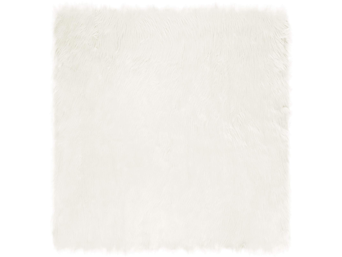Conjunto 1 Tapete Vidaxl Branco Poliéster (120 X 120 Cm)