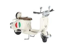 Moto de Ferro Estilo Retro Decorativa Branca para Lar