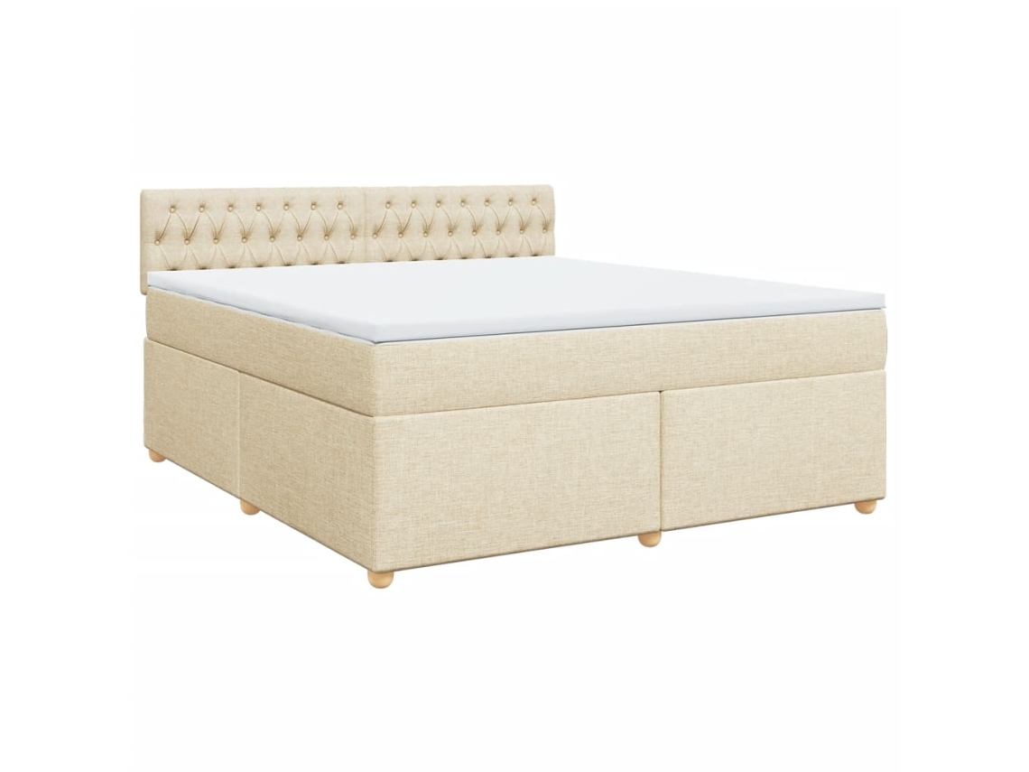 Box Spring Bed, Box Spring Beds Vidaxl Creme Tecido (180 X 200 Cm)