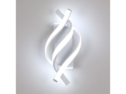 Nova Line aplique Muro Espiral Moderno Led, Luz de Parede Acrílica Branca, Ambiente Interno, 26w, Branco Frio