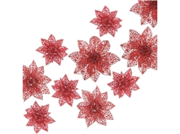 Enfeites de Natal Flores Poinsetia Vermelha S/MARCA
