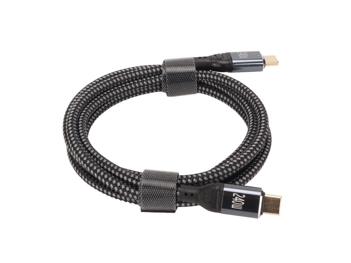 Cabo de carga rápida USB-C a USB-C de 480 Mbps e 150 cm, com nylon, compatível com portáteis, tablets e telemóveis S/MARCA