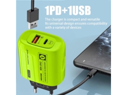 Gan Tech Carregador Usb Pd Apd-555 De 45 W Com 2 Portas, Usb-a Usb-c, Carregamento Rápido