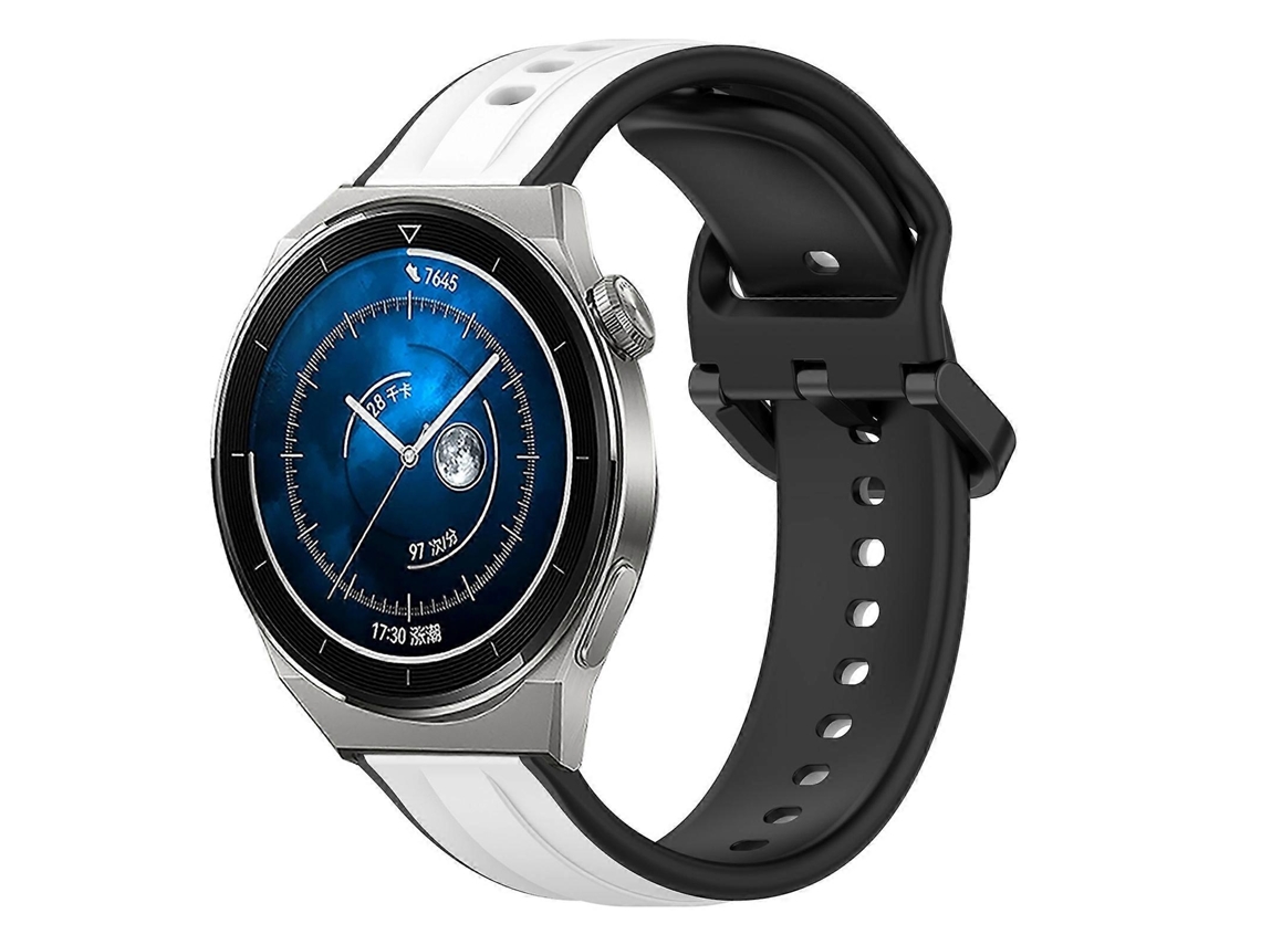 Pulseira De Silicone Bicolor Com Formato Convexo Para Huawei Watch Gt3 Pro 43mm 20mm