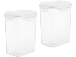 Conjunto De 2 Potes Herméticos Para Alimentos Com Fundo Plano Didiseaon, 1, 8l Cada, Feitos De Pp E Silicone