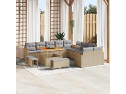 Vidaxl Conjunto De Sofá De Jardim 13 Unid. 12-número De Lugares Bege