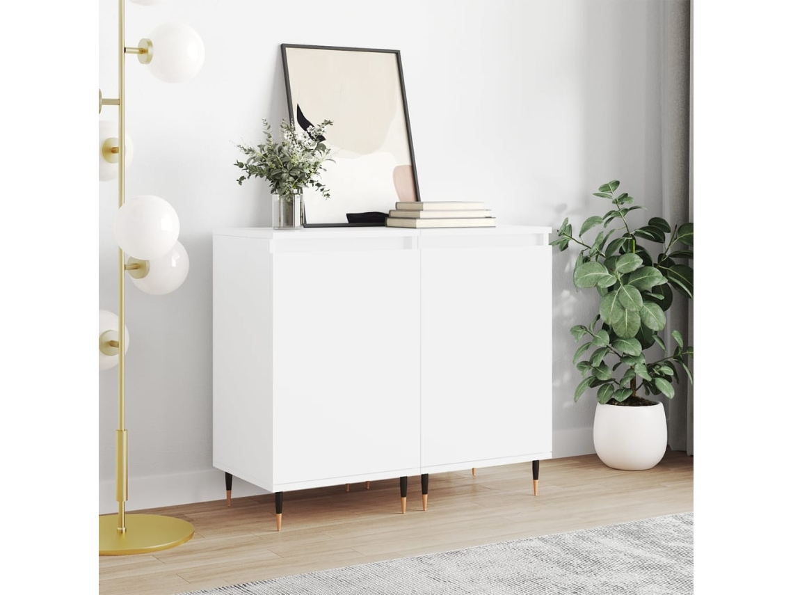 Vidaxl Aparadores 2 Pcs 40x35x70 Cm Derivados De Madeira Branco