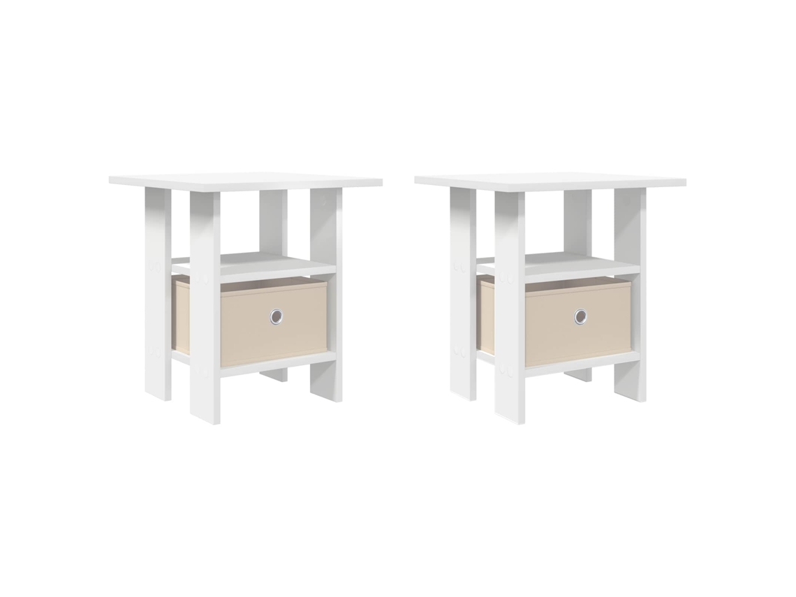 Conjunto 2 Mesa-de-cabeceira Vidaxl Branco Derivados De Madeira (41 X 40 X 45 Cm)