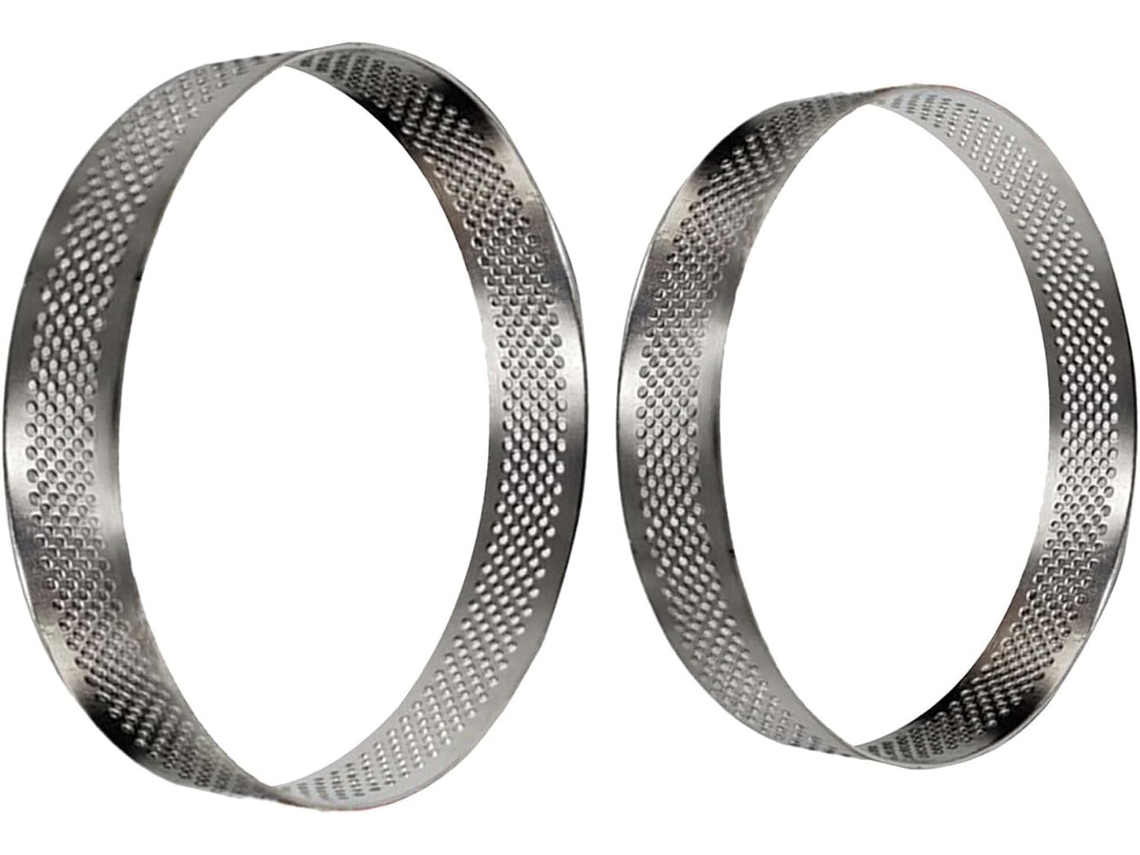 Formas redondas perfuradas em aço inoxidável de 20 cm e 18 cm
