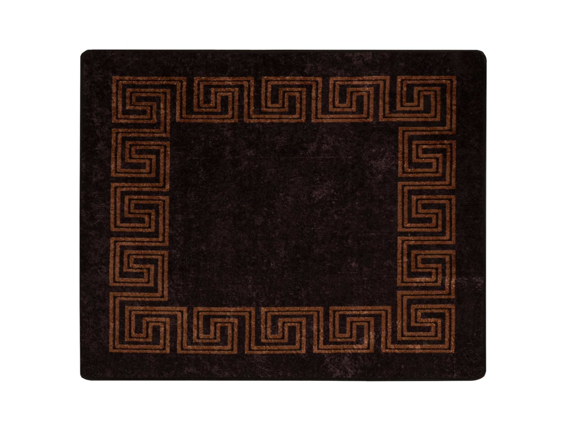 Conjunto 1 Tapete Runner Vidaxl Preto Poliéster (80 X 100 Cm)