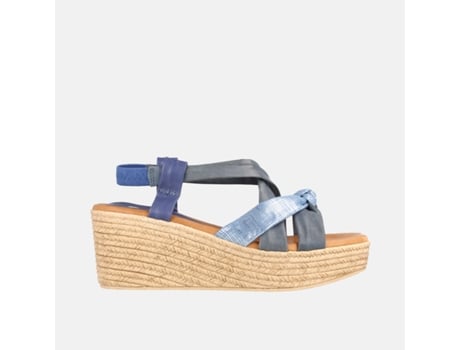 Sandálias De Mulher Marila Shoes Poto Pele Azul (37)