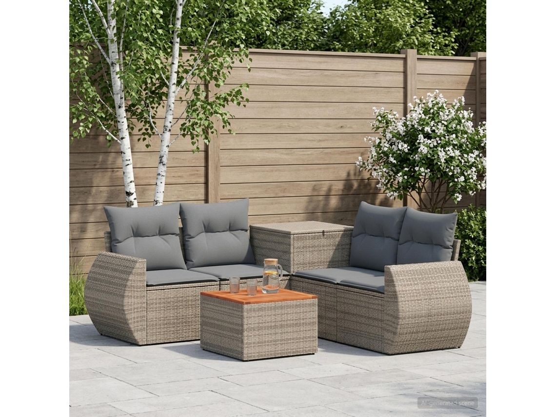 Vidaxl Conjunto De Sofás 6 Unid. Cinza E Cinza Escuro