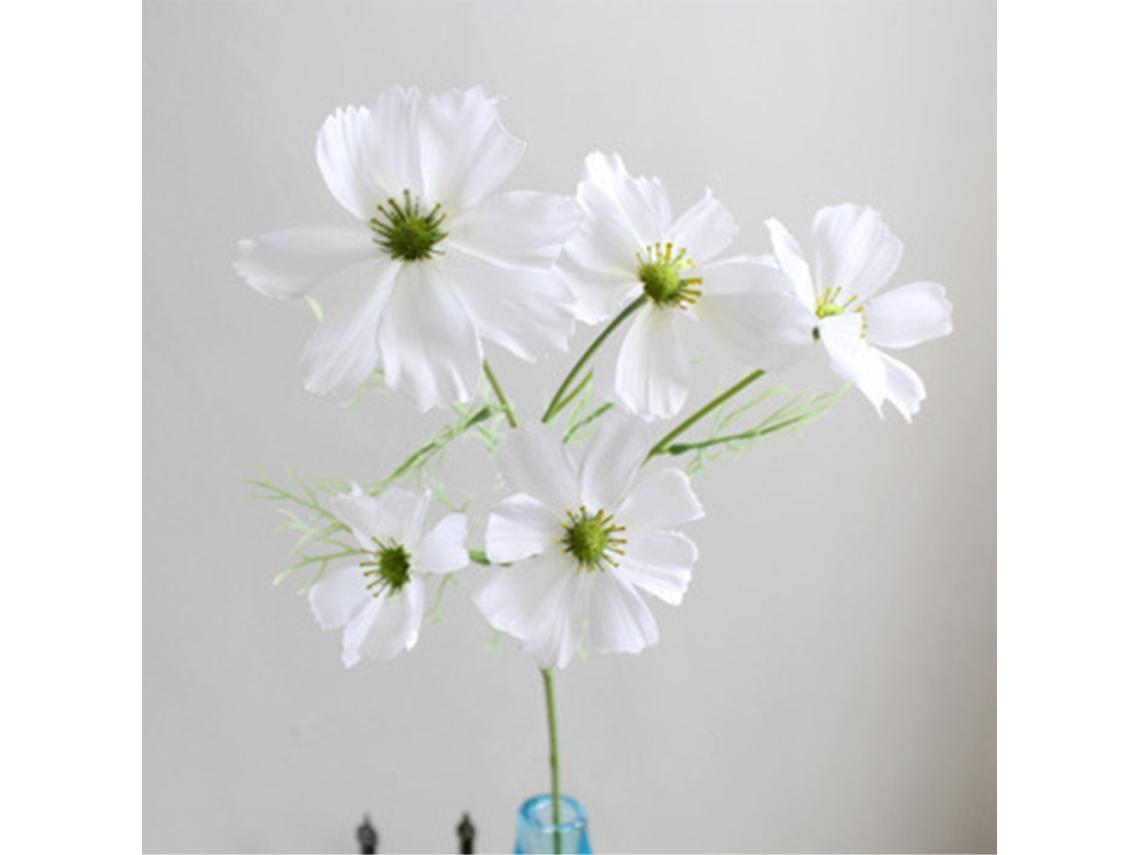 Laxiscreed Flor Artificial De Cosmos Gesang Branco Com Cabeça Grande, 60 Cm Para Decoração De Interiores