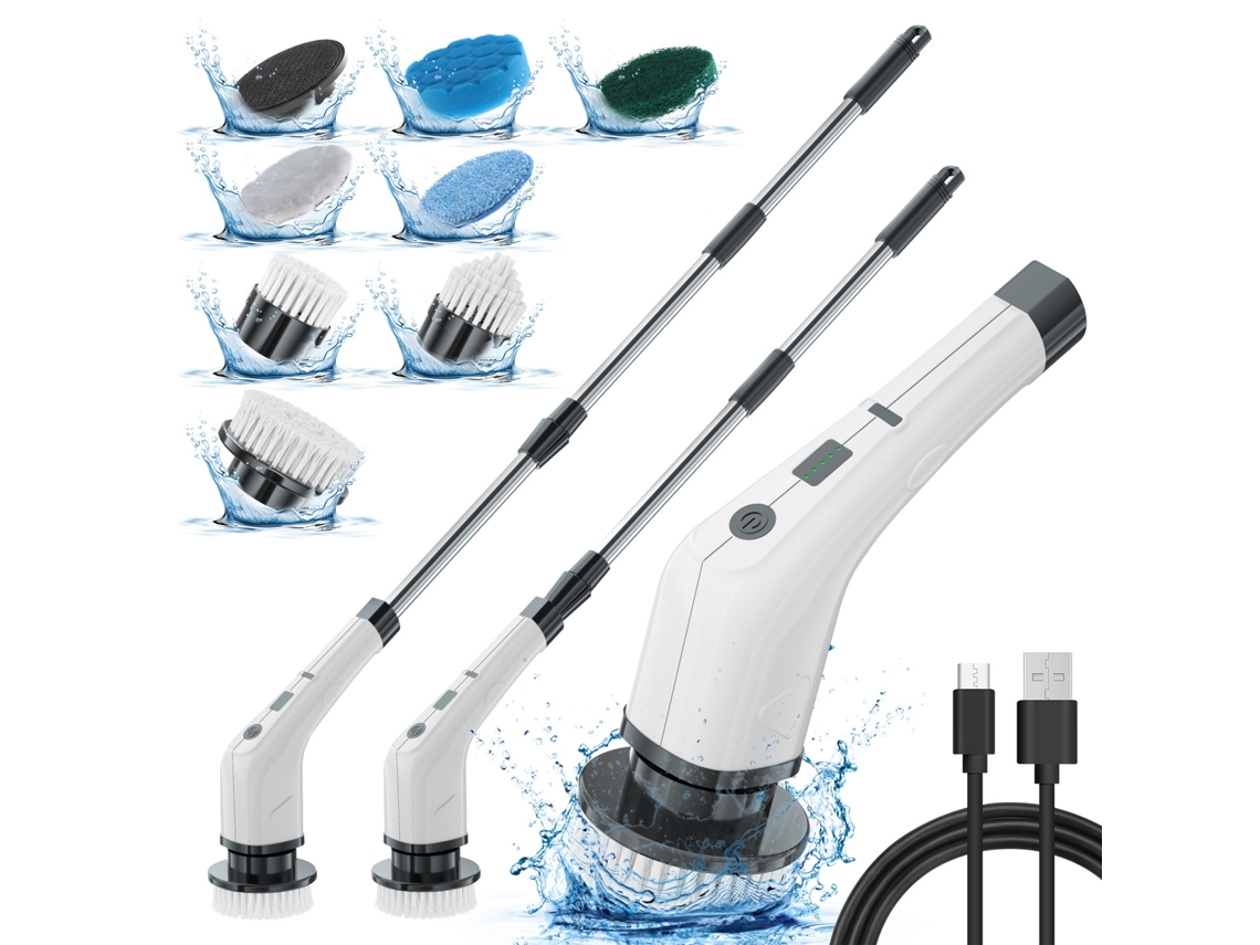 Escova Rotativa de Limpeza com 8 Cabeças CZHHMART (branco)