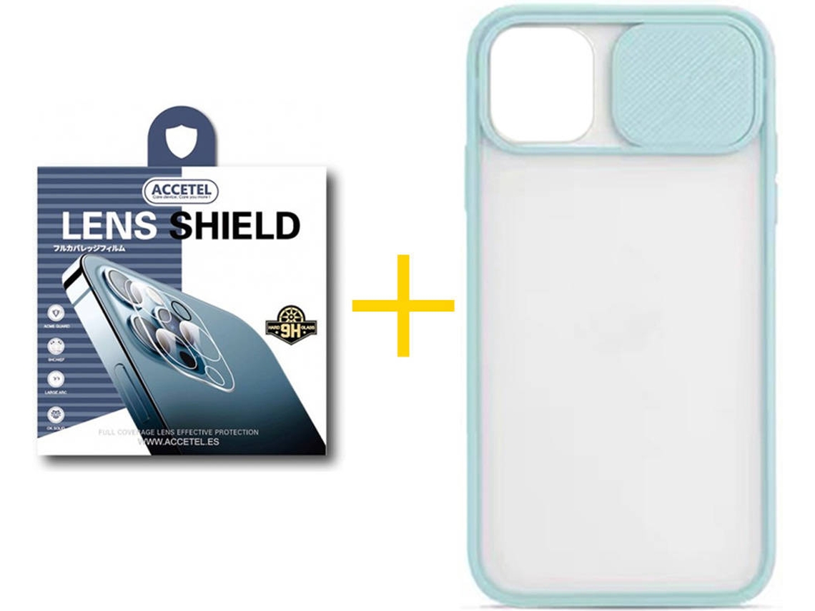 Capa + 1 Película de Câmara para iPhone 11 Pro ACCETEL Verde Água