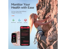 Smartwatch Fitness Tracker com tela sensível ao toque de 1,57 polegadas, monitoramento de frequência cardíaca e oxigênio sem sangramento IP68 Bestvite