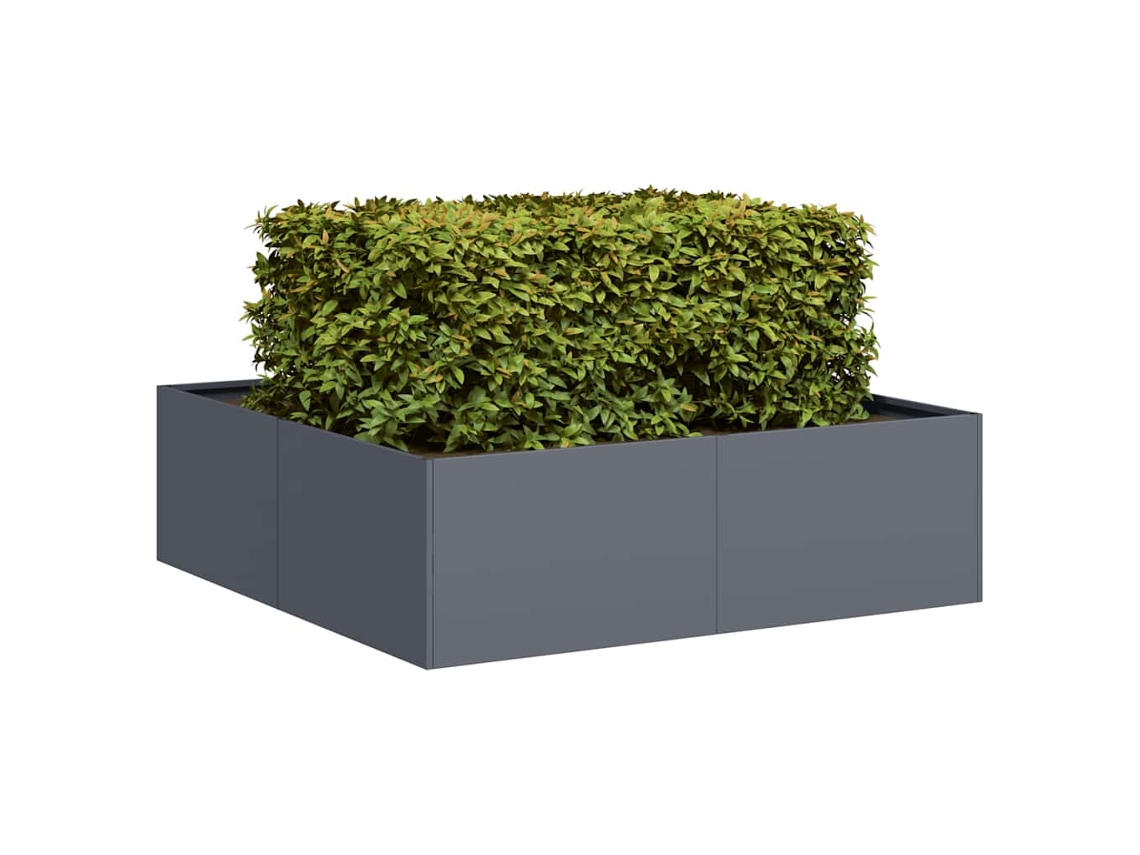 Vidaxl Vaso/floreira 100x100x30 Cm Aço Antracite