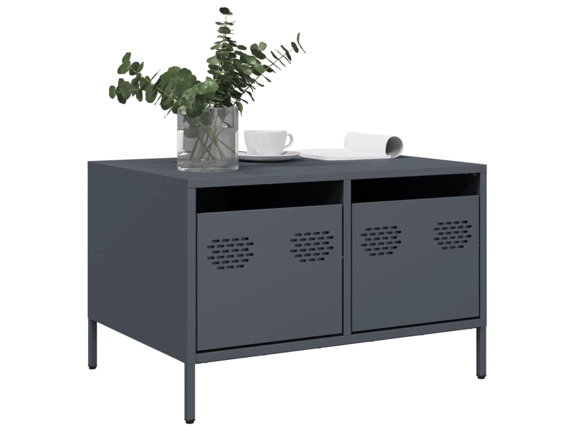 Vidaxl Móvel De Tv 68x50x43,5 Cm Aço Laminado A Frio Antracite