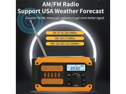 Rádio Portátil De Emergência Solar Recarregável, Mini Rádio Fm/am De Manivela Com Lanterna Led, Banco De Energia. Olysi Shop