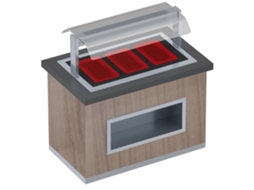 Buffet Quente Com Vidrocerâmica E Protetor De Tela 3 Gn 1/1 20 Acabamento Nm 1300x850x1320 Mm 2060 W 230/1v 11038nm1 Eurast