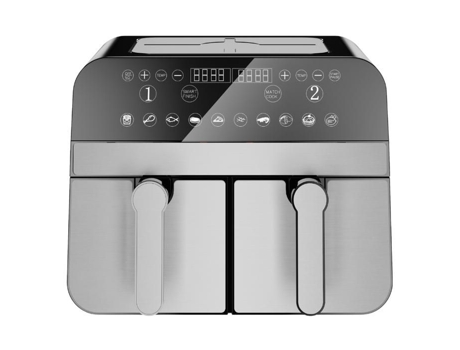Fritadeira A Ar Quente Airfryer Digital De Dupla Cesta 2400w Aço Inoxidável 9l Comfy Nest Cn Afd45ns