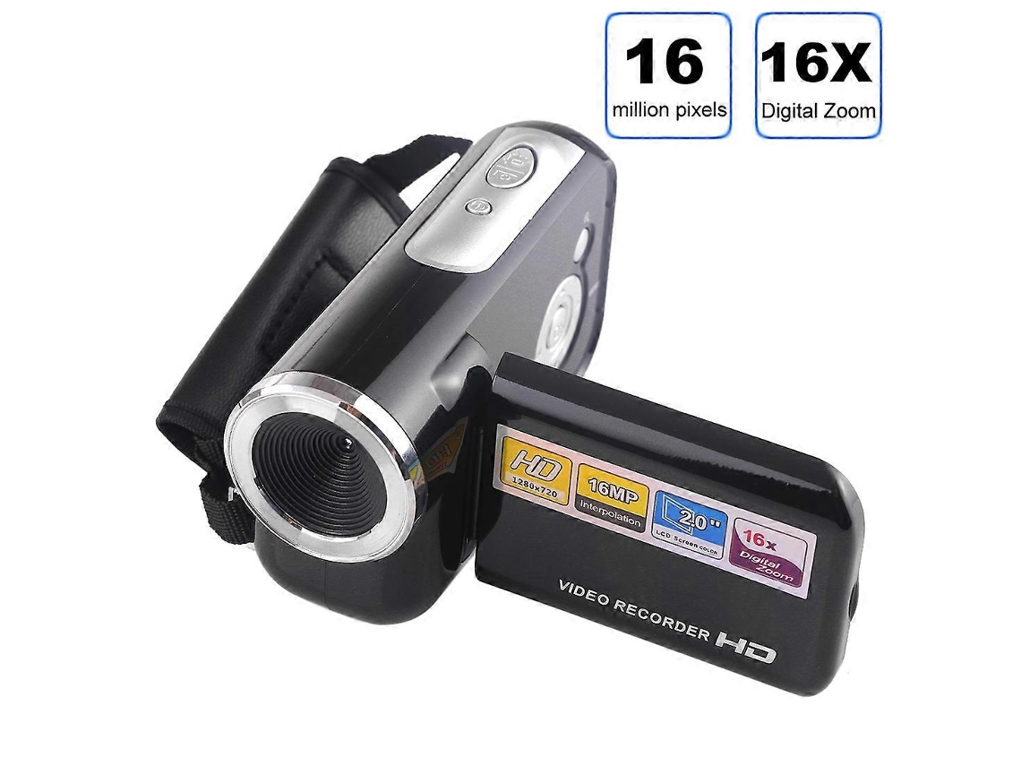 Câmera De Vídeo Digital De 16.0 Mp Com Zoom Digital Hd 16x (1280x720p) E Tela Lcd De 2.0 Polegadas (preta).