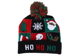 Chapéu de Natal de Tricô Soft, Quente, com Iluminação para Crianças e Adultos, Festivais, Tipo 7